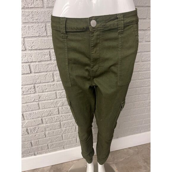 V.I.P. Jeans Women Green Cargo Jogger Pant Size 13 /14 - Picture 3 of 11